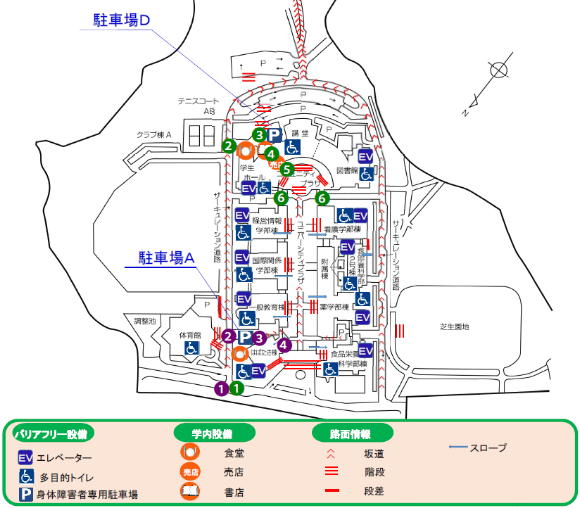 駐車場からのアクセス